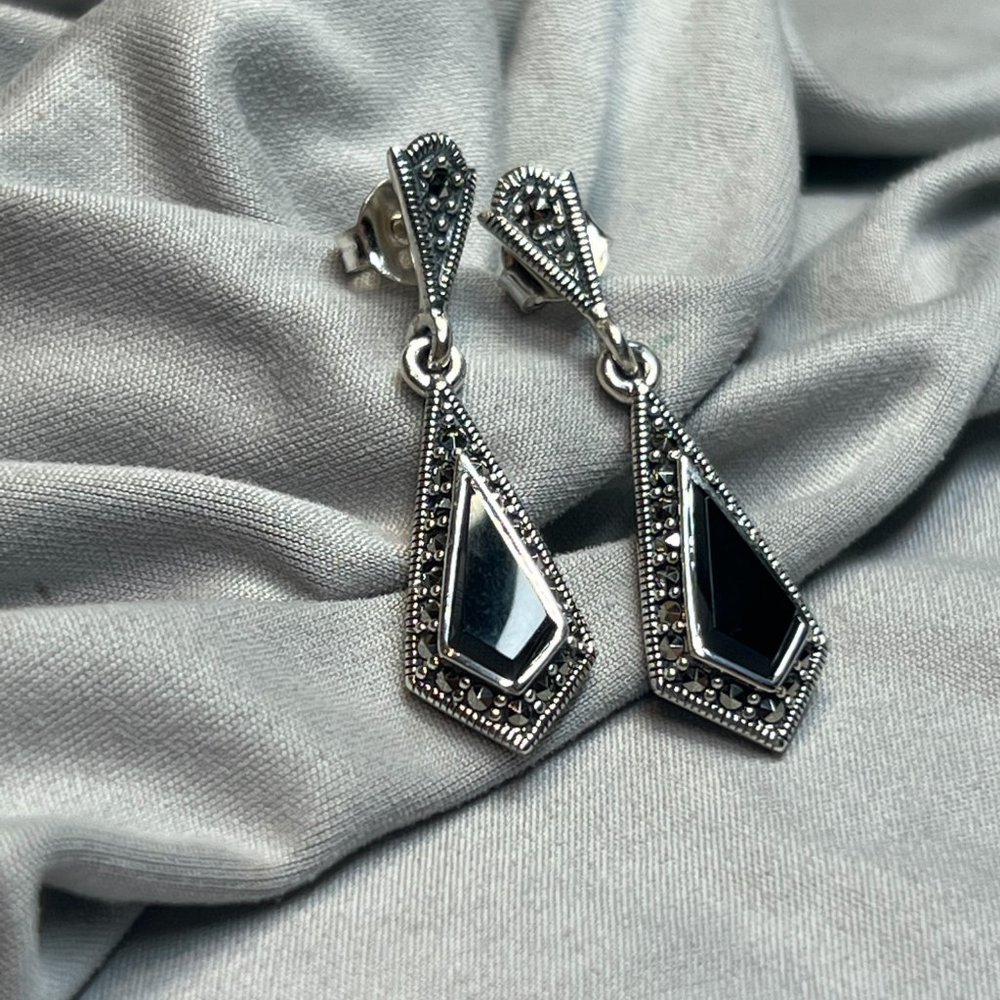 **SOLD***Sterling Silver Drop Kite Earrings Dangle Earrings for Women 925 Silver - Picture 10 of 10